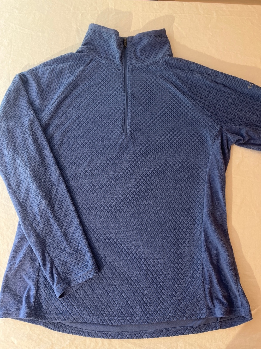 Columbia Blue Sweater Fleece Quilted fabric Half Zip Size XL